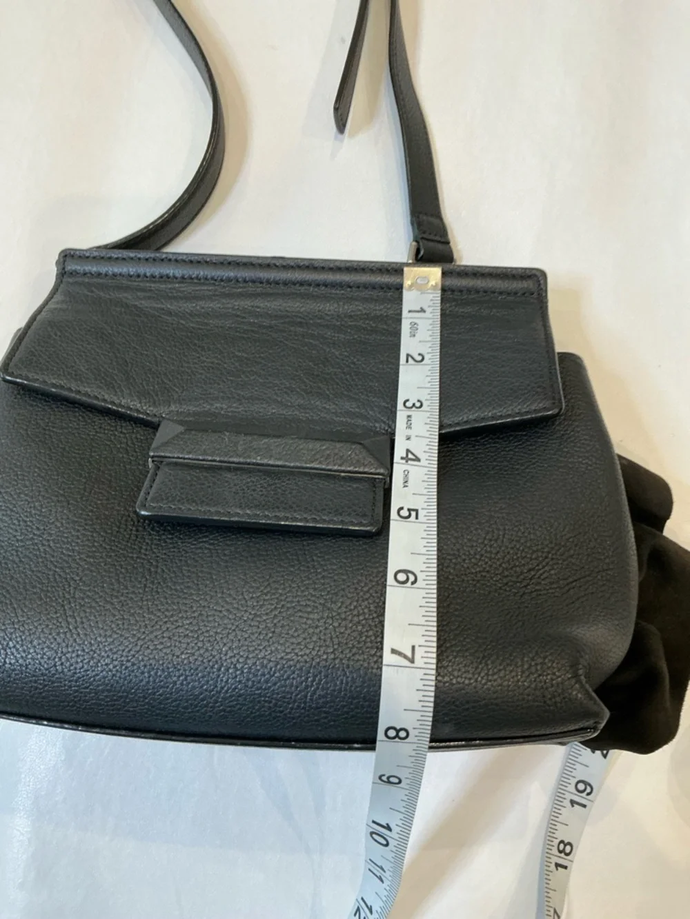 Decke Classic Black Leather Top-Handle Satchel Women Bags Velvet Ruffed Trim